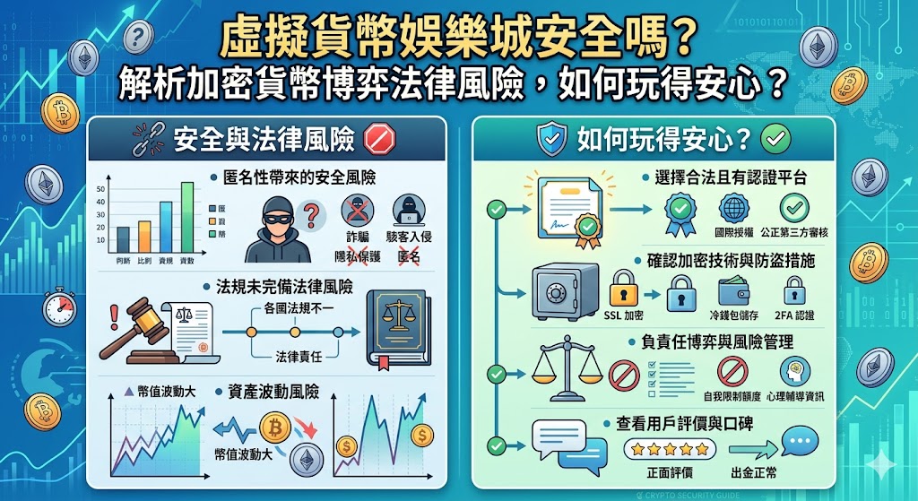 虛擬貨幣娛樂城安全嗎?解析加密貨幣博弈法律風險,如何玩得安心?
